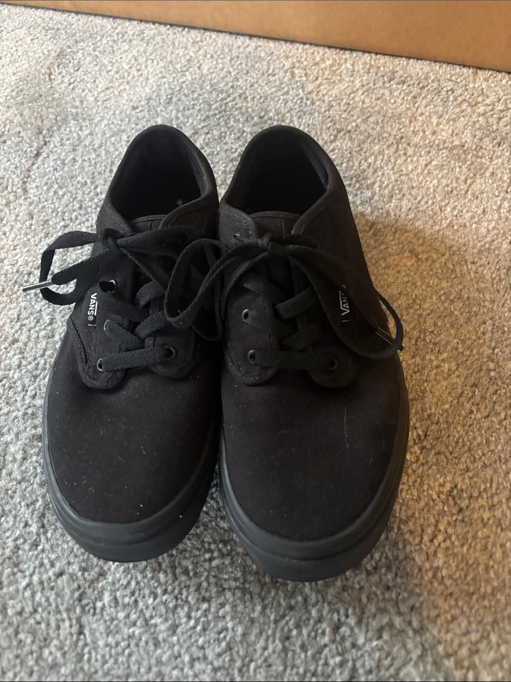 Vans Kids Black Canvas Low-Top Sneakers